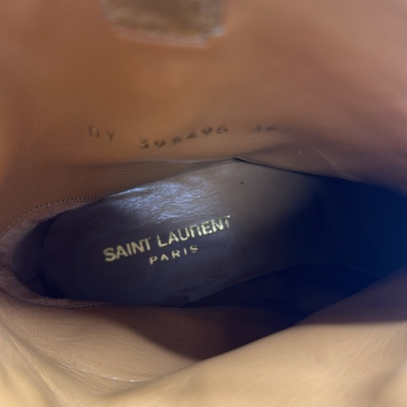 Saint Laurent YSL Ankle Boots Chelsea Boot Fringe Suede Tan Brown New Size 38 - Picture 8 of 13